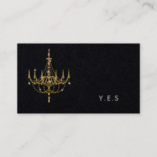 Chandelier Carte de visite  en or noir