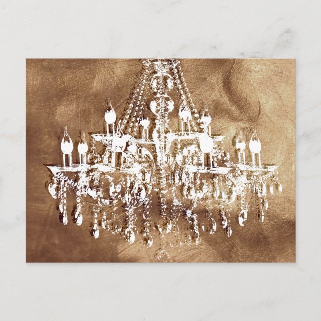 Chandelier Copper Chic Postkarte (Vorderseite)