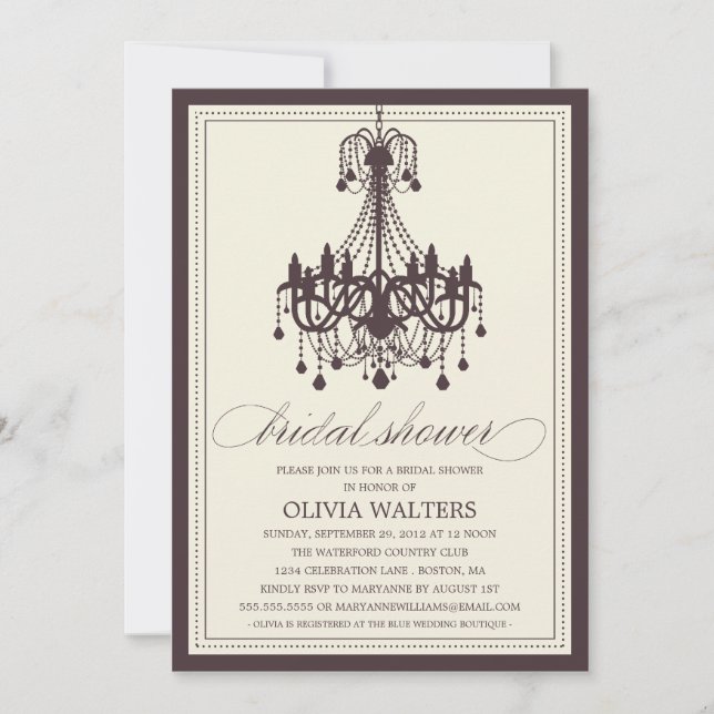 CHANDELIER DE CRÈME| INVITATION À LA DOUCHE BRIDAL (Devant)
