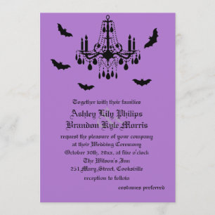 Chandelier et Mariage damassé Invitation