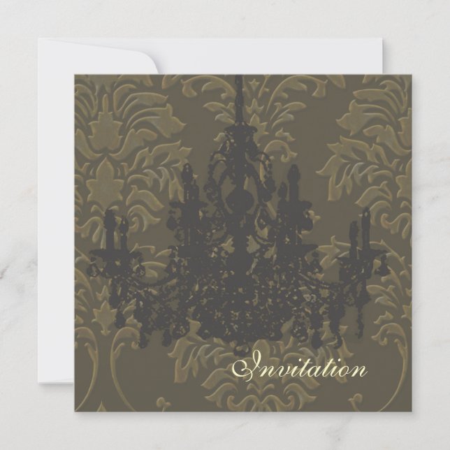 Chandelier, invitations de mariage (Devant)