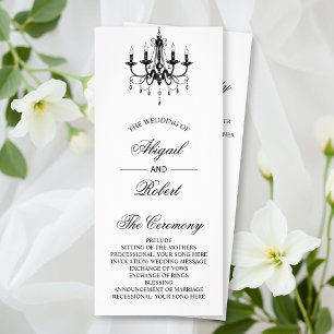 Chandelier noir Vieux argent programme de mariage