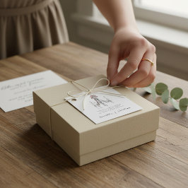 Chandelier Ribbon Blush Script Guest Thank You Tag Geschenkanhänger