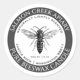 Chandelle de cire d'abeille Queen Étiquette apicul