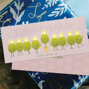 Chandelle de Hanukkah Olives Carte du Groupe Mau