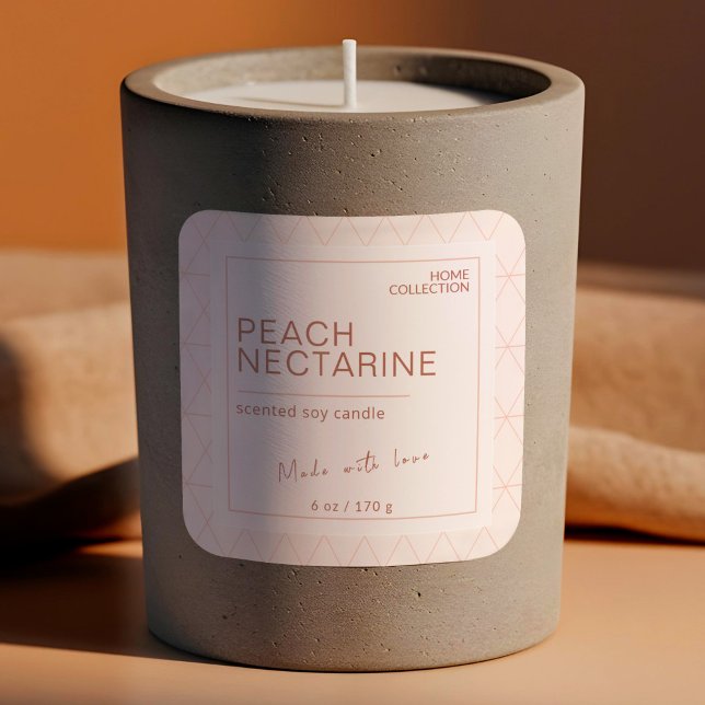 Chandelle de pêche douce Boho Lait Kraft Étiquette (Soft Peach Boho Milky Kraft Candle Labels)