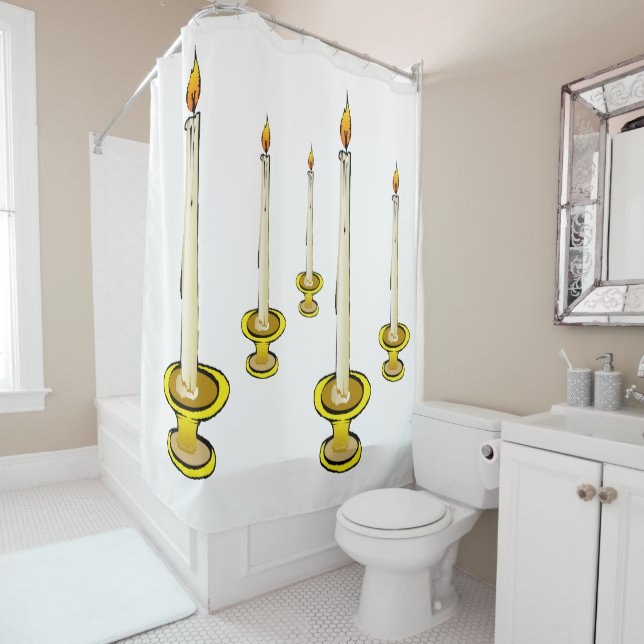 Chandelles de rideau de douche (En situation)