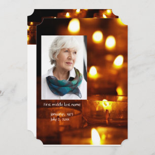 Chandelles Invitations du service commémoratif Lum