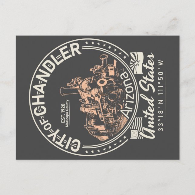 CHANDLER ARIZONA - LOCOMOTIVE - EISENBAHN POSTKARTE (Vorderseite)