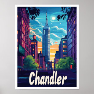 Chandler Arizona Vintage Reiseillustration Poster