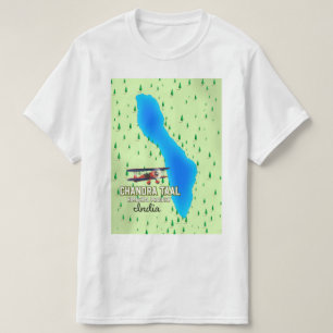 Chandra Taal Himachal Pradesh indischer See Karte T-Shirt