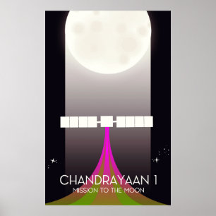 Chandrayaan-1 Weltraummission zum Mond Poster