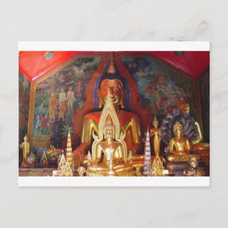 Chang Mai Buddhist Tempel Thailand Gold Buddha Postkarte