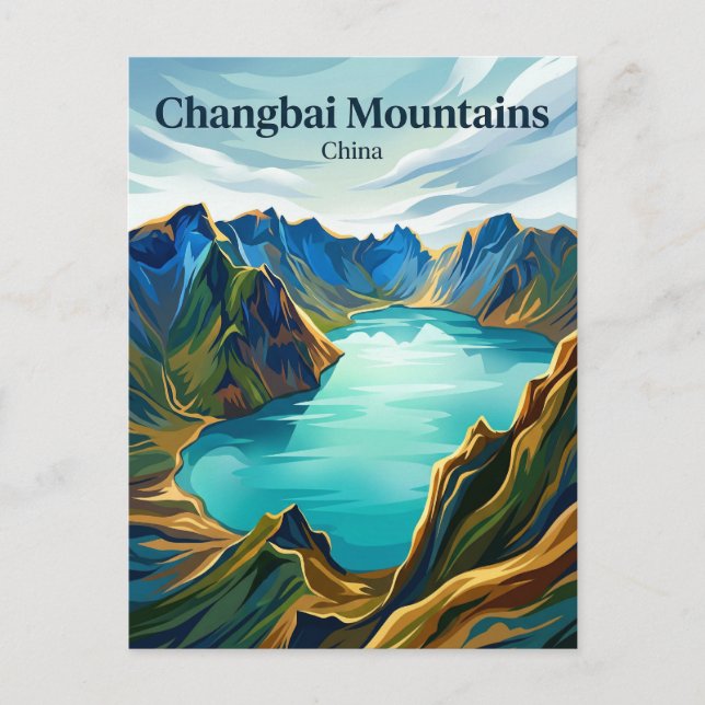 Changbai-Gebirge China Postkarte (Vorderseite)