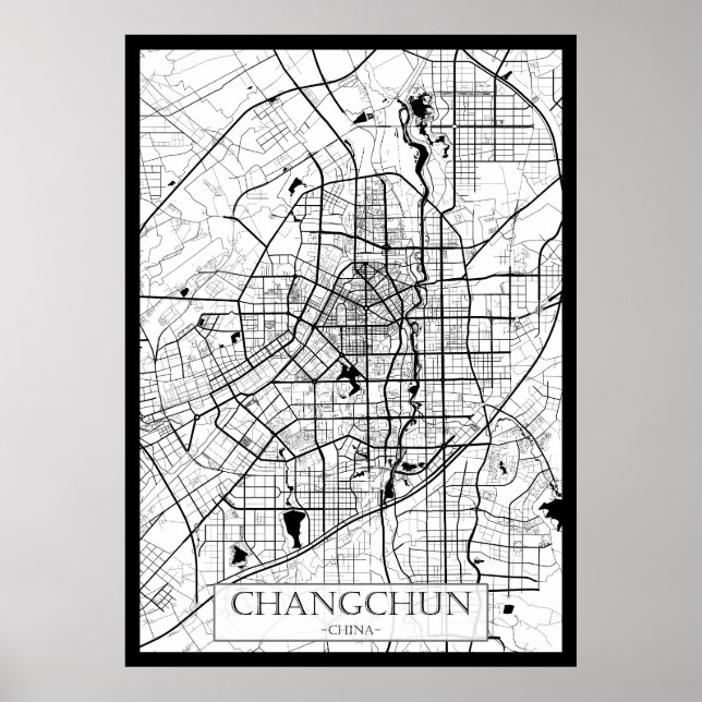 Changchun China Karte Poster (Vorne)