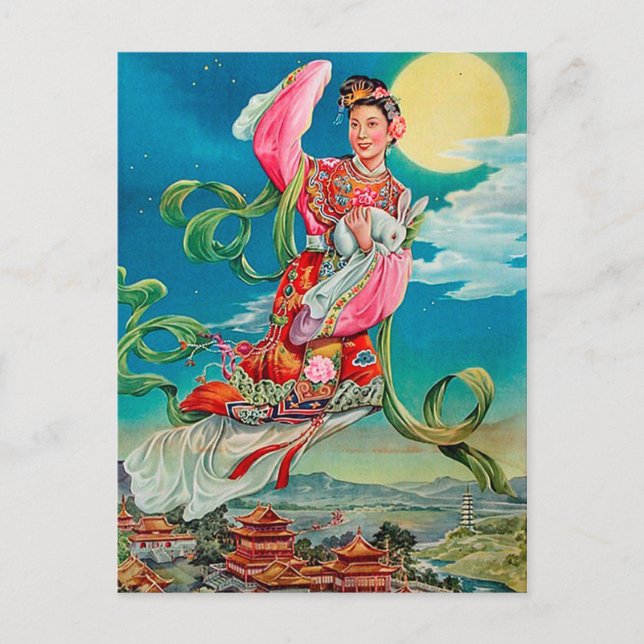 Chang'e 嫦娥, das zur Mond-chinesischen Mond-Göttin Postkarte (Vorderseite)