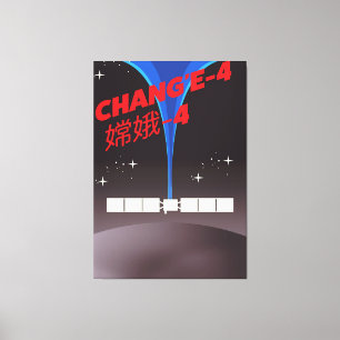 Chang'e-4 China Weltraum Kunst. Leinwanddruck