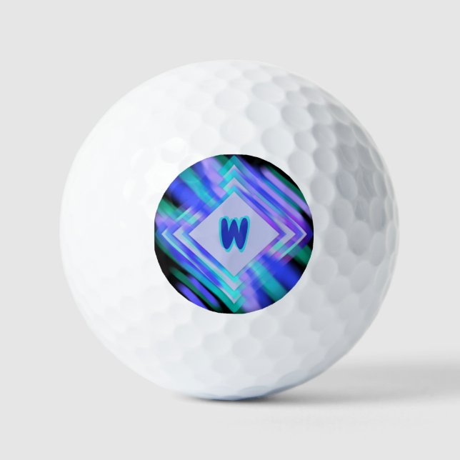 Change Initial, Soft Blue Aqua Diamonds Golfball (Vorderseite)