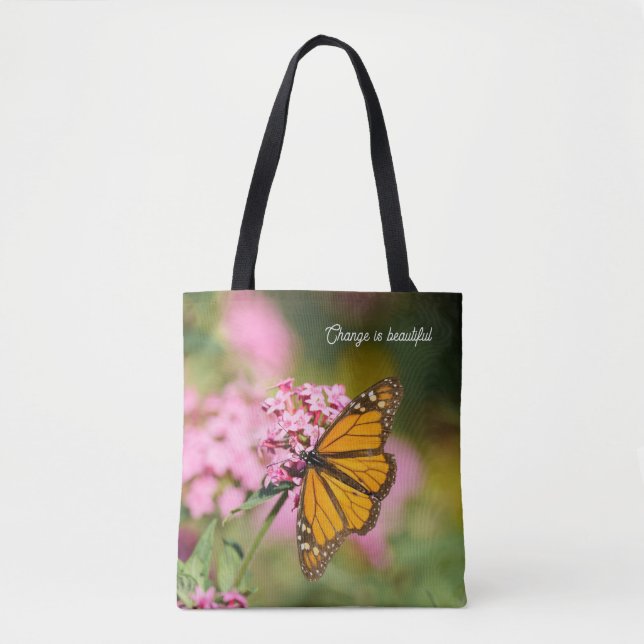 Change is Beautiful Monarch Butterfly Inspiration Tasche (Vorderseite)