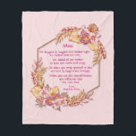 Change Text Add Name Boho Flower Frame Hug Hugged  Fleecedecke<br><div class="desc">Change the Names & any Text you want to be changed on this lovely boho flowers frame on Pink design - great for Mom,  Gran or anyone - See my store for lots more great gifts like this.</div>