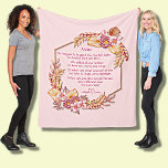 Change Text Add Name Boho Flower Frame Hug Hugged  Fleecedecke<br><div class="desc">Change the Names & any Text you want to be changed on this lovely boho flowers frame on Pink design - great for Mom,  Gran or anyone - See my store for lots more great gifts like this.</div>