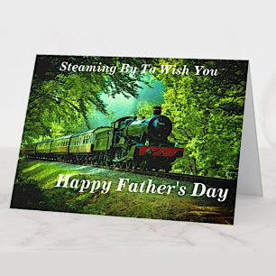 Change Text Add Name Steam Train Happy Fathers Day Karte