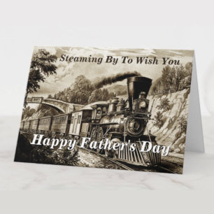 Change Text Add Name Steam Train Happy Fathers Day Karte