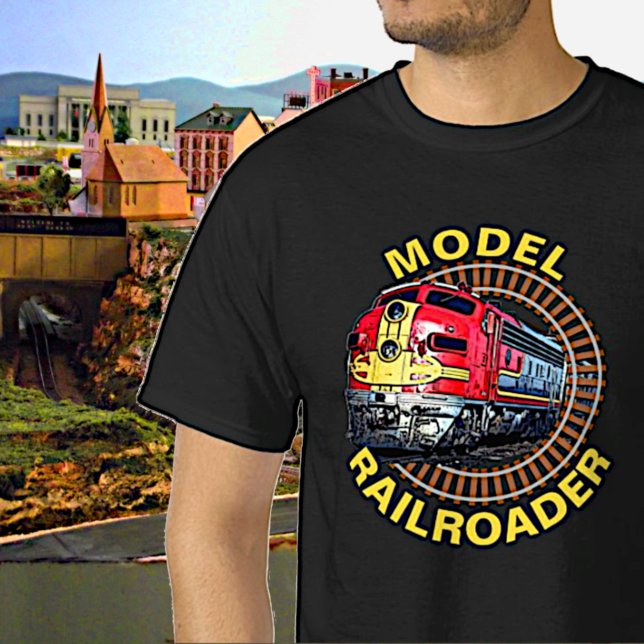Change Text Model Railroader Red Yellow Diesel Thr T-Shirt (Von Creator hochgeladen)
