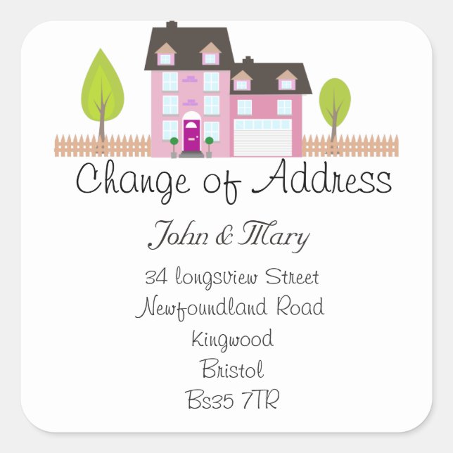 Changement d'adresse autocollant (Devant)