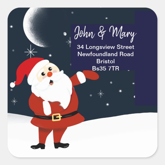 Changement d'adresse autocollant Noël Père Noël (Devant)