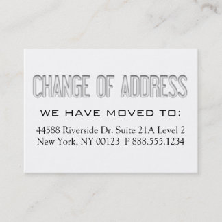 "Changement d'adresse étiquette d'avis"