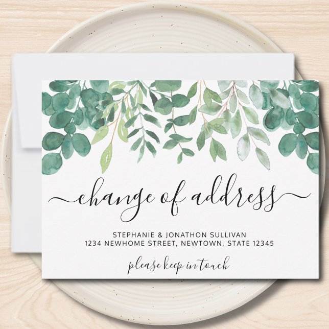 Changement d'adresse Eucalyptus Faire-part de dépl (Créateur téléchargé)