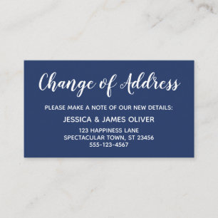 Changement d'adresse minimal et élégant Carte bleu
