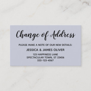 Changement d'adresse minimal et élégant Carte bleu