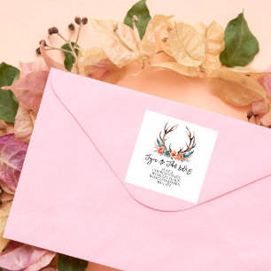 Changement d'adresse Stag Antler Floral Étiquette 