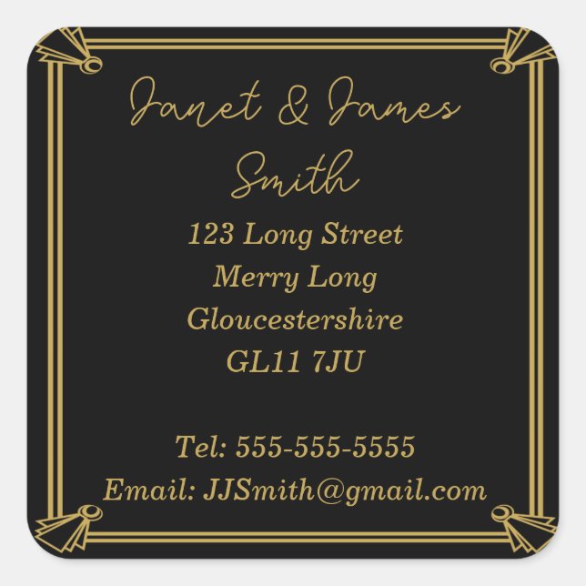 Changement d'adresse Sticker noir et or (Devant)