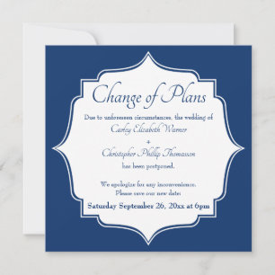 Changement de plan Carte de mise à jour du Mariage