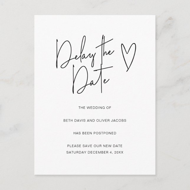 Changer la date Changement de plans Invitation sim (Devant)