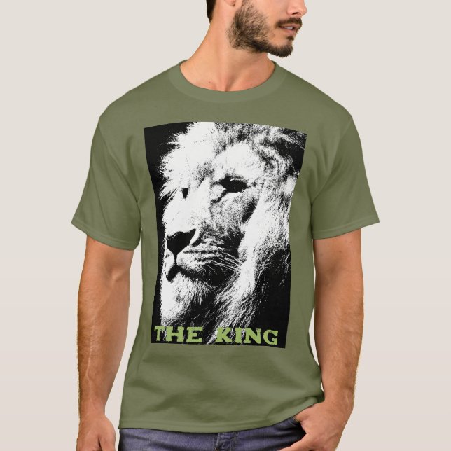 Changer Text Lion Face Mens Fatigue Green T-Shirt (Vorderseite)