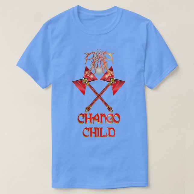 Chango Child Lightning Twin Double Ax Cla T-Shirt (Design vorne)
