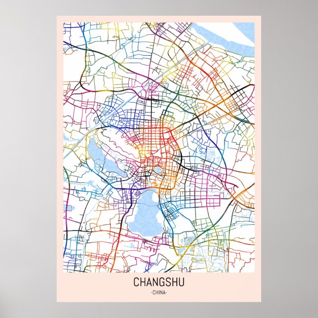 Changshu China City Map Poster (Vorne)