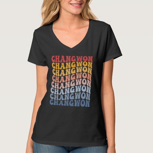Changwon City Groovy Retro T-Shirt (Vorderseite)