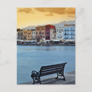 Chania bei Dämmerung, Chania, Kreta, Griechenland Postkarte