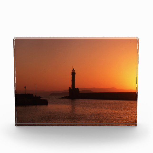 Chania Sunset Foto Block (Vorderseite)