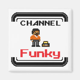 Channel Funky Pixel Art 2 Inch Square Magnet