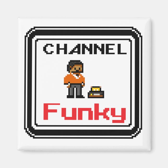Channel Funky Pixel Art Magnet (Vorne)