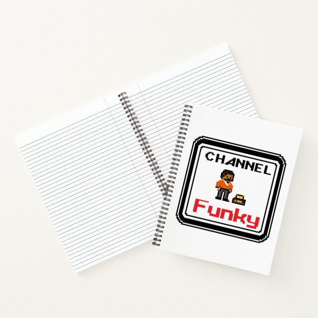 Channel Funky Pixel Art Spiral Notebook Notizbuch (Innenseite)