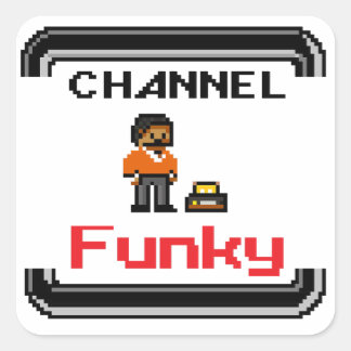 Channel Funky Pixel Art Square Sticker