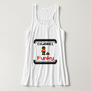 Channel Funky Pixel Art T - Shirt Tank Top