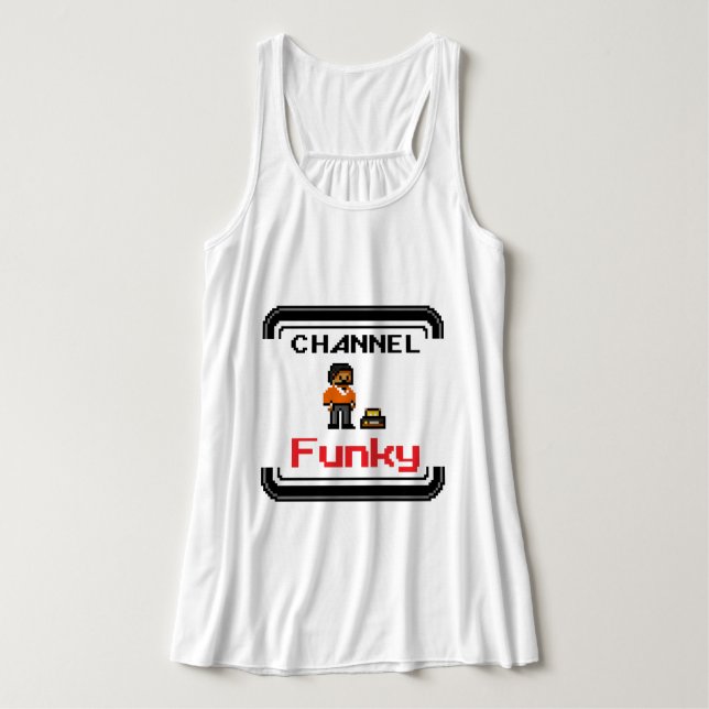Channel Funky Pixel Art T - Shirt Tank Top (Design Vorderseite)